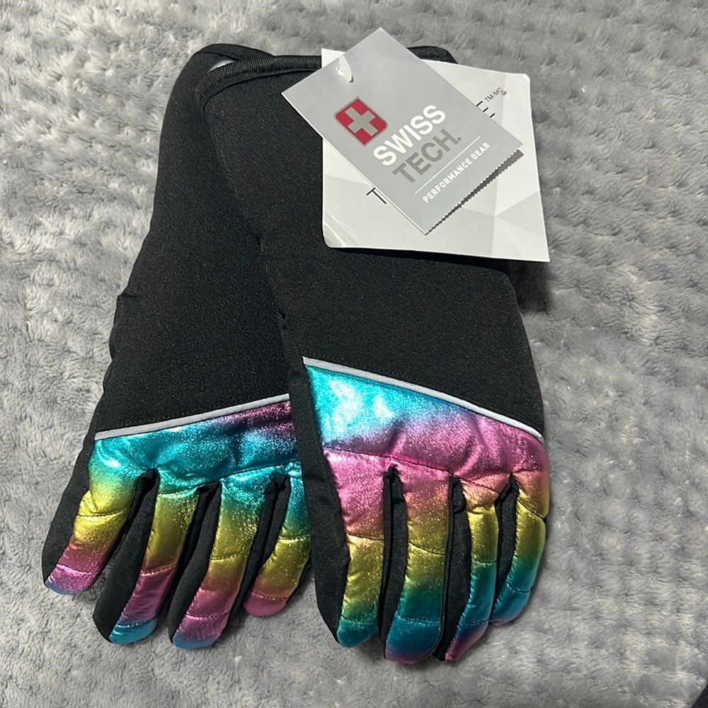 BRAND NEW SWISS TECH performance gear Hybrid Glove - Black Soot - size S-M/CH-M